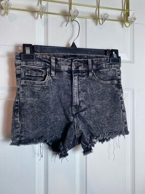 Kendall & Kylie Black Denim Cutoff Shorts with Contrast Stitching